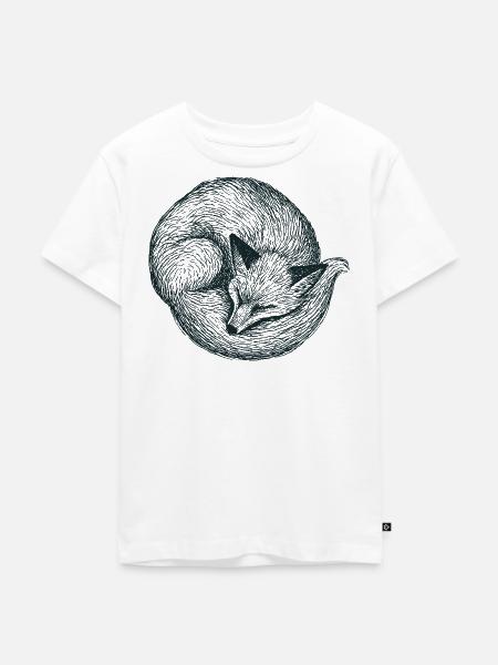 Eingerollter Fuchs - Kinder Premium Bio T-Shirt - Weiß