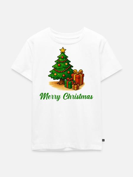 Weihnachtsbaum Geschenke - Kinder Premium Bio T-Shirt - Weiß