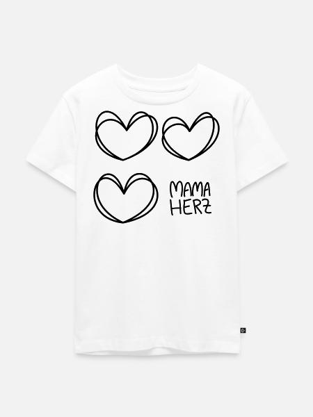 Mama Herz - Kinder Premium Bio T-Shirt - Weiß
