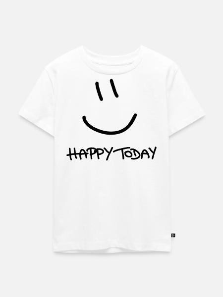 Happy Today - Kinder Premium Bio T-Shirt - Weiß