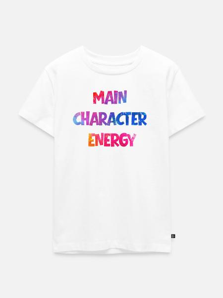 Main Character Energy bunt - Kinder Premium Bio T-Shirt - Weiß