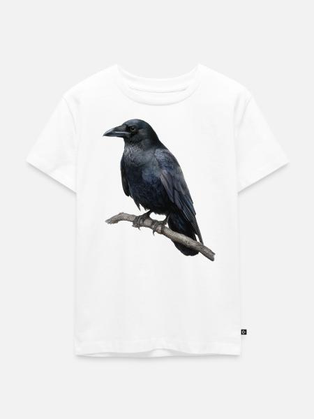 Rabe Krähe Vogel - Kinder Premium Bio T-Shirt - Weiß