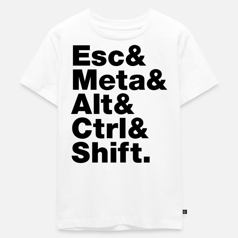 Esc & Meta & Alt & Ctrl & Shift - Kids Premium Organic T-Shirt - white