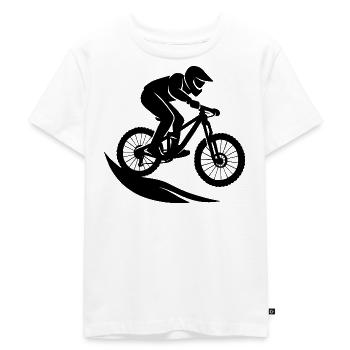 Minimalistische Mountainbike Downhill Fahrrad Silh - Kinder Premium Bio T-Shirt - Weiß - Vorne - Hailey (125cm)