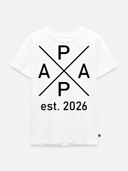 Papa est. 2026 - Kinder Premium Bio T-Shirt - Weiß