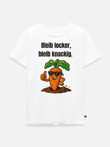 Karotte mit Stil: Locker Knackig - Kinder Premium Bio T-Shirt - Weiß