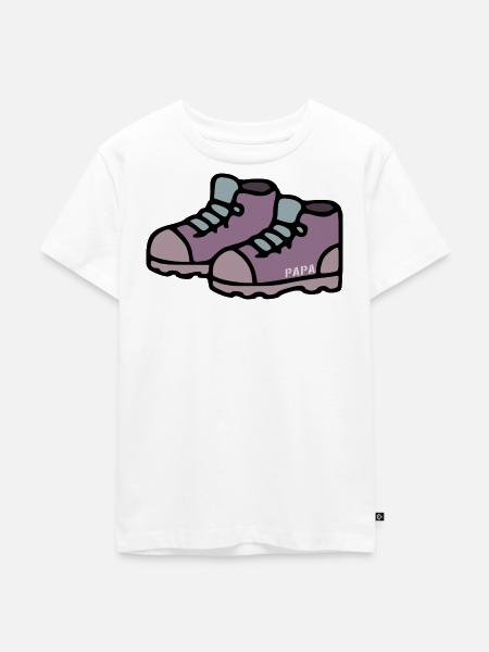 Wandern Wanderschuhe Papa - Kinder Premium Bio T-Shirt - Weiß
