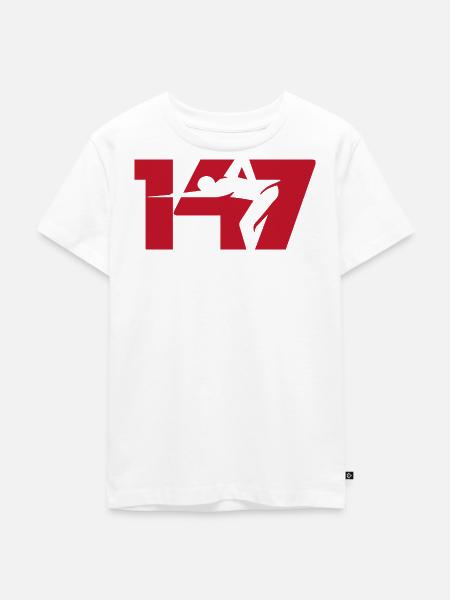 147 Snooker-Ikone (Rot) - Kinder Premium Bio T-Shirt - Weiß