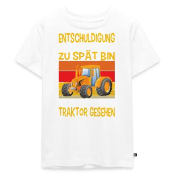 Bagger Kinder Outfits Baustelle Baggerfahrer - Kinder Premium Bio T-Shirt - Weiß - Vorne - Hailey (125cm)