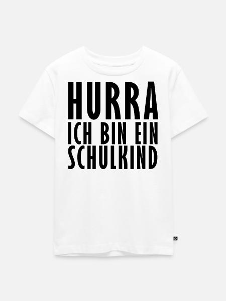Hurra ich bin ein Schulkind - Kinder Premium Bio T-Shirt - Weiß