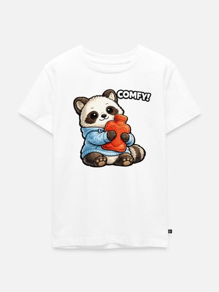 Panda Kuscheltier Wärmflasche - Kinder Premium Bio T-Shirt - Weiß