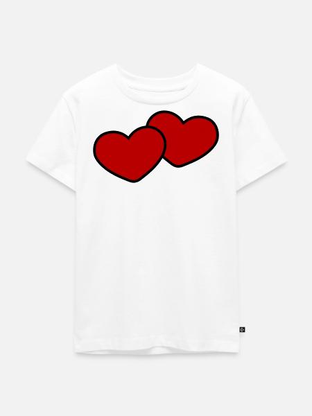 Herzen Paar Ehe - Kinder Premium Bio T-Shirt - Weiß