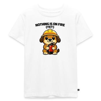 Baustellenhündchen: Nichts brennt (noch) - Kinder Premium Bio T-Shirt - Weiß - Vorne - Hailey (125cm)