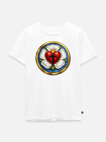 Martin-Luther-Rose - Kinder Premium Bio T-Shirt - Weiß
