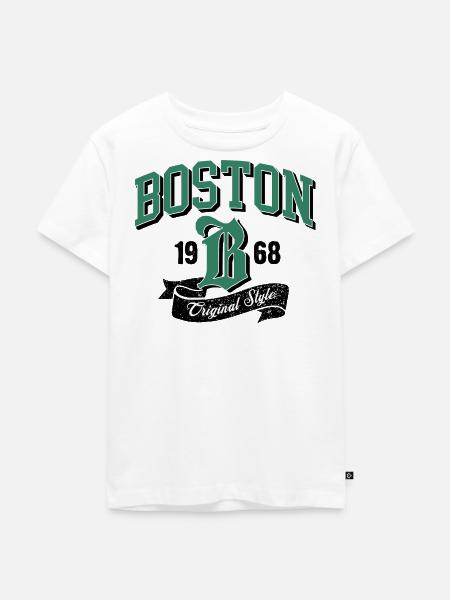 Boston City Logo Originalstil - Kinder Premium Bio T-Shirt - Weiß