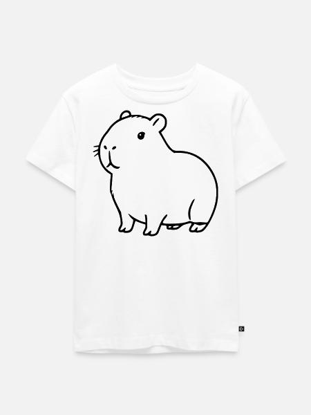 Capybara Wasserschwein schwarz - Kinder Premium Bio T-Shirt - Weiß
