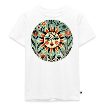 Sun Folk Bloom Circle - Kids Premium Organic T-Shirt - white - Front - Hailey (125cm)