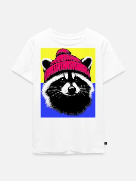 Waschbär - Kinder Premium Bio T-Shirt - Weiß
