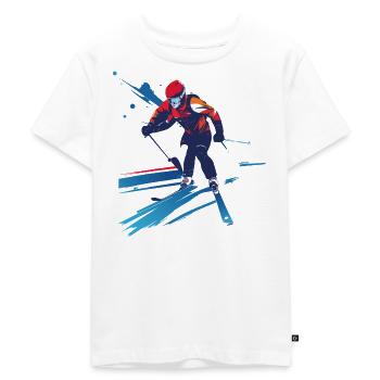 Biathlète dans le tourbillon de couleurs - T-shirt Premium bio Enfant - blanc - Devant - Hailey (125cm)