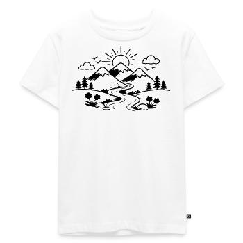 Berge Landschaft - Kinder Premium Bio T-Shirt - Weiß - Vorne - Hailey (125cm)
