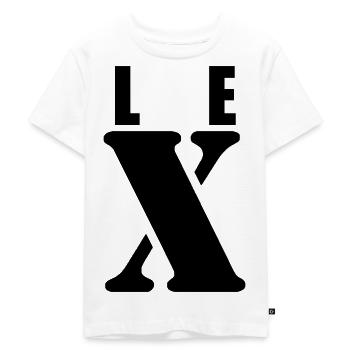 Lex – First Name Design | Minimal Typography - Kinder Premium Bio T-Shirt - Weiß - Vorne - Hailey (125cm)