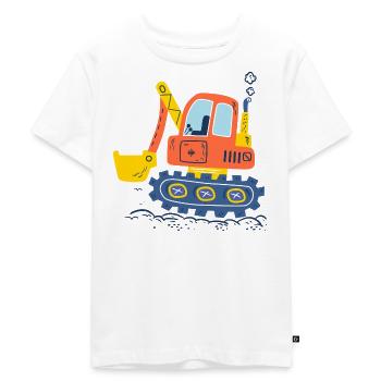 Bagger, Baumaschinen - Kinder Premium Bio T-Shirt - Weiß - Vorne - Hailey (125cm)