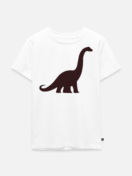 Dino Silhouette Brontosaurus - Kinder Premium Bio T-Shirt - Weiß
