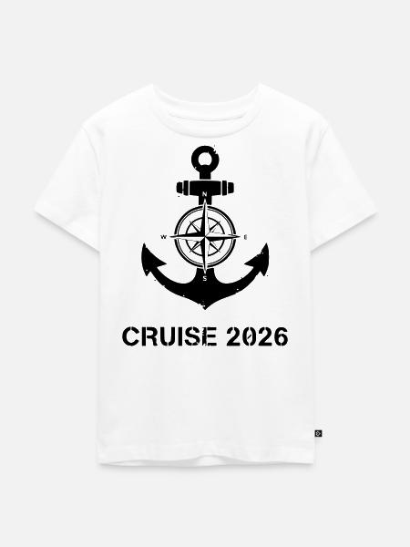 Anker Kompass Cruise 2026 - Kinder Premium Bio T-Shirt - Weiß