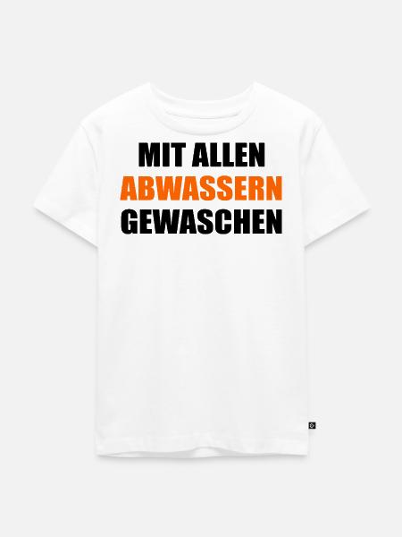 Ironisch Abwasser Wasser - Kinder Premium Bio T-Shirt - Weiß