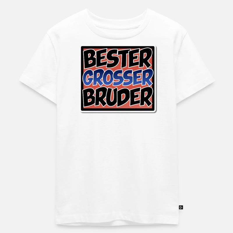 Bester großer Bruder - Comic Stil - Kinder Premium Bio T-Shirt - Weiß