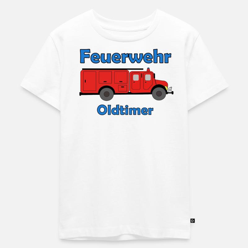 Feuerwehr Oldtimer  - Kinder Premium Bio T-Shirt - Weiß