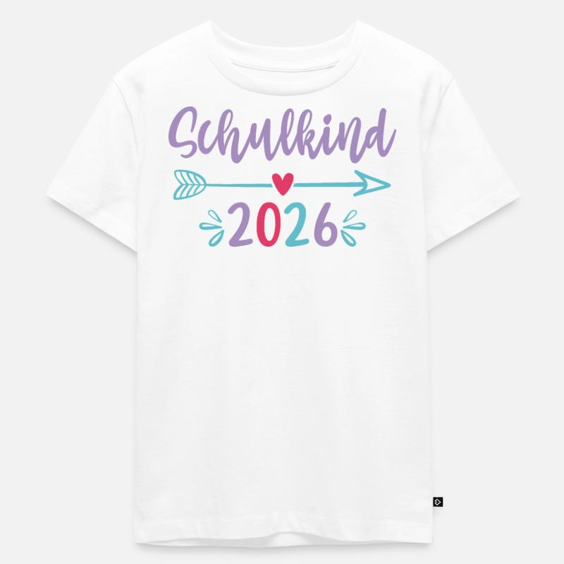 Schulkind 2026 Erstklässlerin Mädchen Geschenkidee - Kinder Premium Bio T-Shirt - Weiß