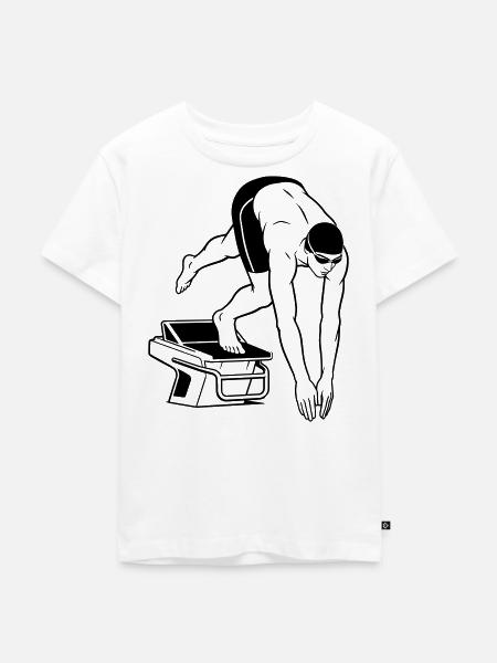 schwimmen - Kinder Premium Bio T-Shirt - Weiß