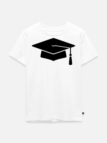 Doktorhut Abschluss Silhouette - Kinder Premium Bio T-Shirt - Weiß