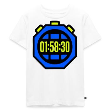 Stopwatch Best Time Half Marathon - Kids Premium Organic T-Shirt - white - Front - Hailey (125cm)