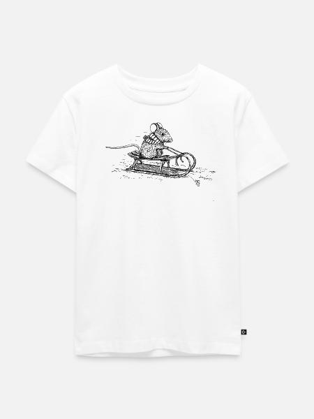 Schlitten - Kinder Premium Bio T-Shirt - Weiß