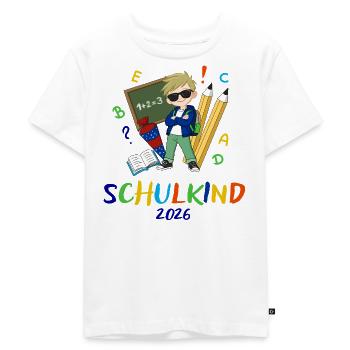 Schulkind 2026 Bunt - Kinder Premium Bio T-Shirt - Weiß - Vorne - Hailey (125cm)