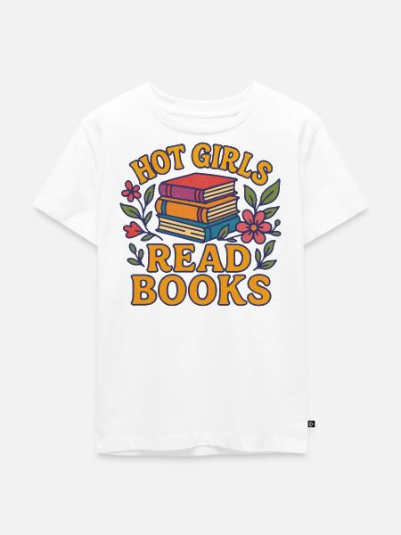 Heiße Mädchen lesen Bücher - Kinder Premium Bio T-Shirt - Weiß