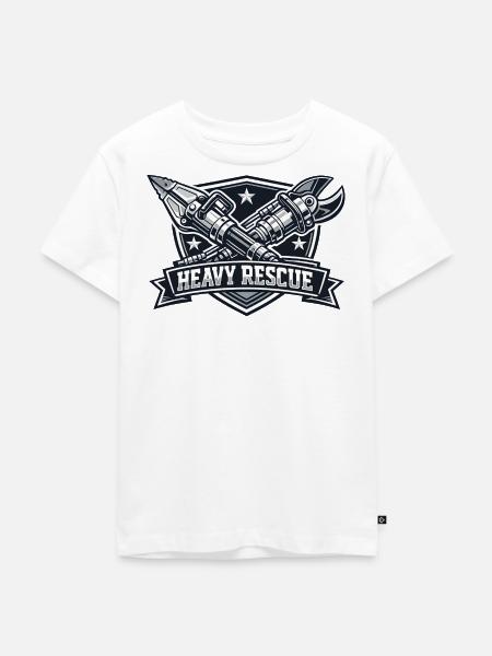 Schwerer Rettung Logo - Kinder Premium Bio T-Shirt - Weiß