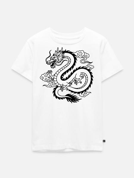 Chinesischer Drache - Kinder Premium Bio T-Shirt - Weiß