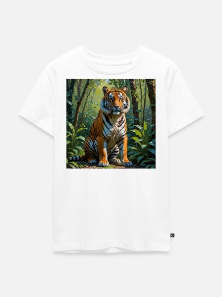 TIGER - Kinder Premium Bio T-Shirt - Weiß