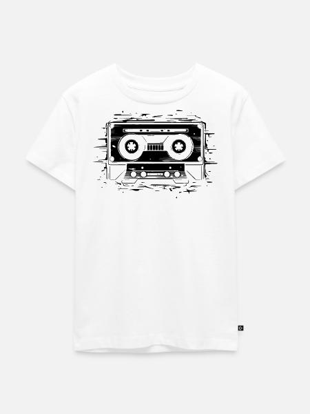 Musik Kassette - Kinder Premium Bio T-Shirt - Weiß