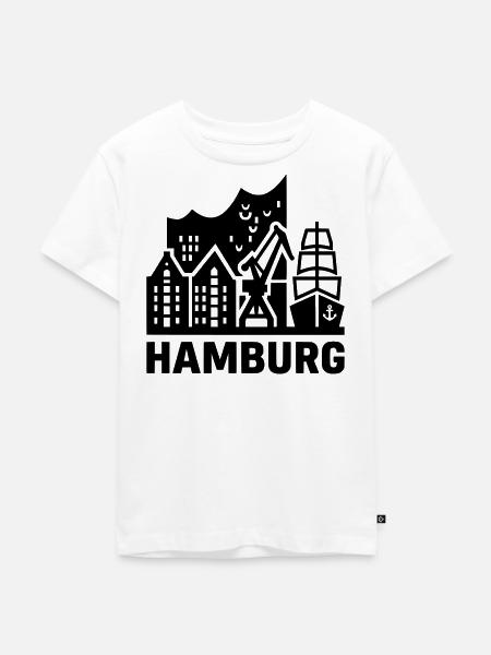Hamburg Hansestadt Speicherstadt Hafen - Kinder Premium Bio T-Shirt - Weiß