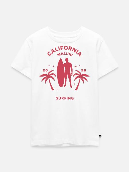 California Malibu Surfing - Kinder Premium Bio T-Shirt - Weiß