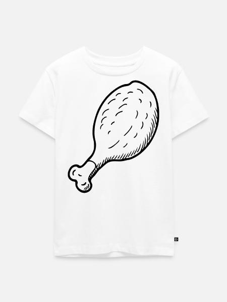 Gebratenes Hähnchenkeulen - Kinder Premium Bio T-Shirt - Weiß