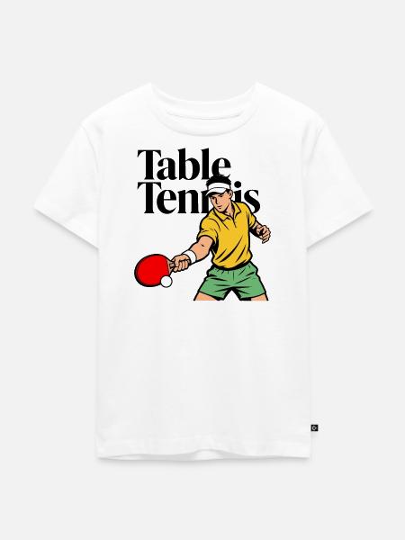 Tischtennis - Kinder Premium Bio T-Shirt - Weiß