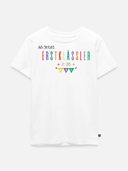 Erstklässler 2026 Schulstart - Kinder Premium Bio T-Shirt - Weiß