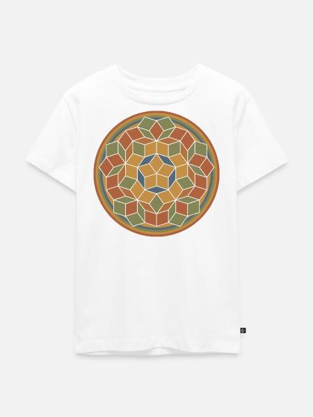 Penrose tiling Penrose Parkettierung Mathe Retro - Kinder Premium Bio T-Shirt - Weiß