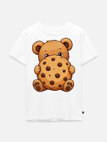 Kuschelbär mit Keks - Kinder Premium Bio T-Shirt - Weiß