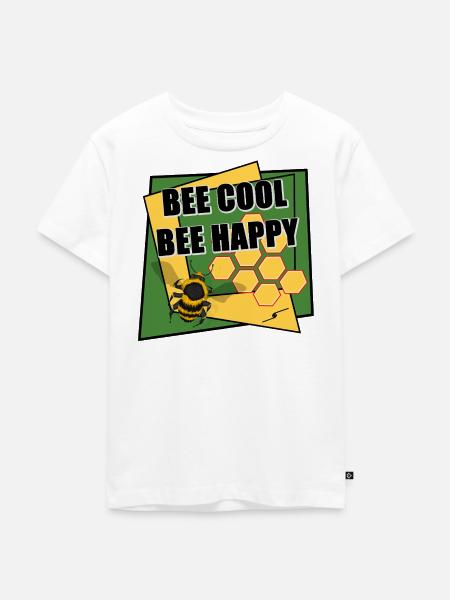 Bee Cool Bee Happy - Kinder Premium Bio T-Shirt - Weiß